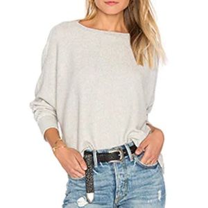 REVOLVE MONROW Grey Asymmetrical Dolman Sweater Top Long Sleeve XS XSMALL EUC